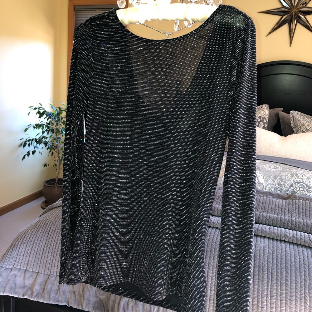 MICHAEL Michael Kors Cowl Back Metallic Knit Top